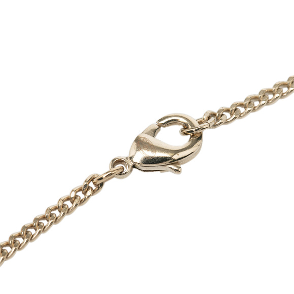 Pre-Loved Chanel Gold Plated CC Tweed Effect Pendant Necklace - Picture 3 of 5